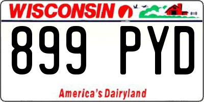 WI license plate 899PYD