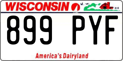 WI license plate 899PYF