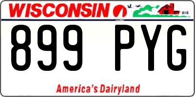 WI license plate 899PYG