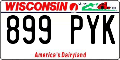 WI license plate 899PYK