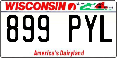 WI license plate 899PYL