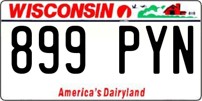 WI license plate 899PYN