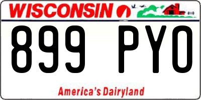 WI license plate 899PYO