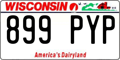 WI license plate 899PYP