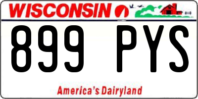 WI license plate 899PYS