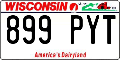WI license plate 899PYT