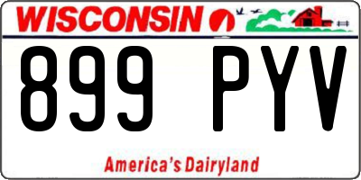 WI license plate 899PYV