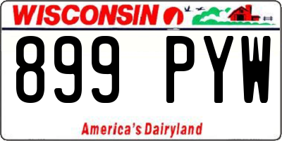 WI license plate 899PYW