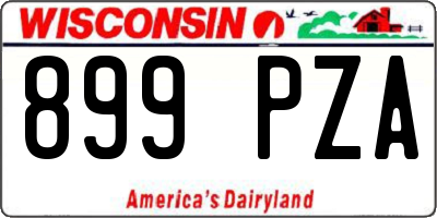 WI license plate 899PZA