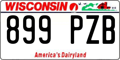 WI license plate 899PZB