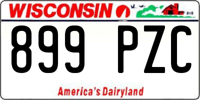 WI license plate 899PZC