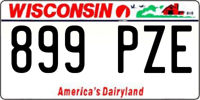 WI license plate 899PZE