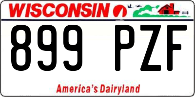 WI license plate 899PZF