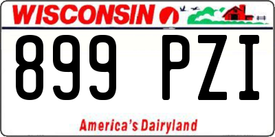 WI license plate 899PZI
