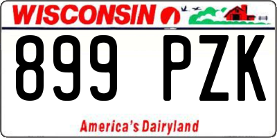 WI license plate 899PZK