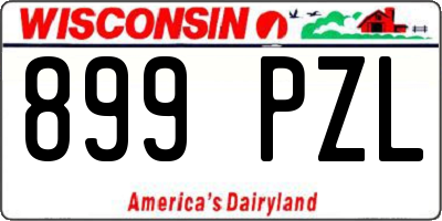 WI license plate 899PZL
