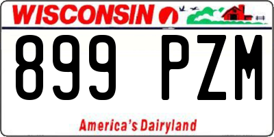 WI license plate 899PZM