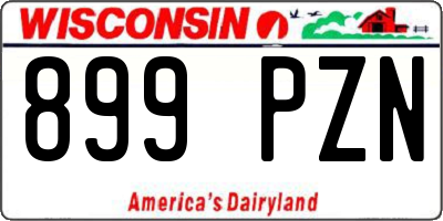 WI license plate 899PZN
