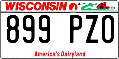 WI license plate 899PZO