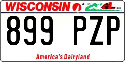 WI license plate 899PZP