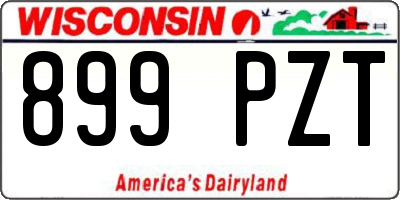 WI license plate 899PZT