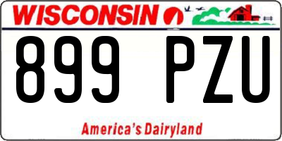 WI license plate 899PZU