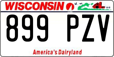 WI license plate 899PZV