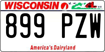 WI license plate 899PZW
