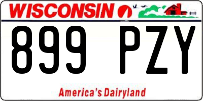 WI license plate 899PZY