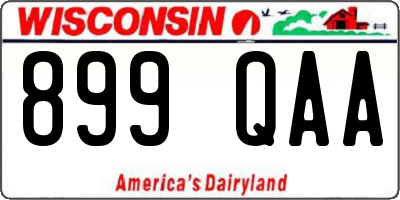 WI license plate 899QAA