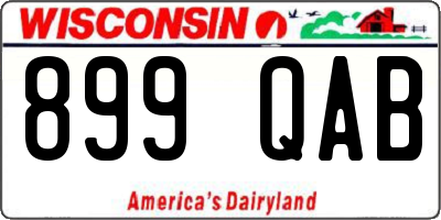 WI license plate 899QAB