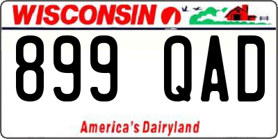 WI license plate 899QAD