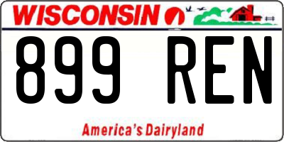 WI license plate 899REN