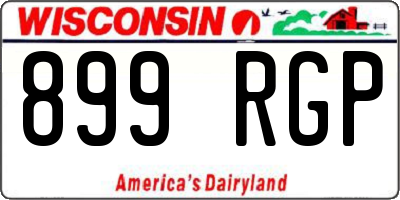 WI license plate 899RGP