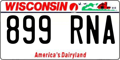 WI license plate 899RNA