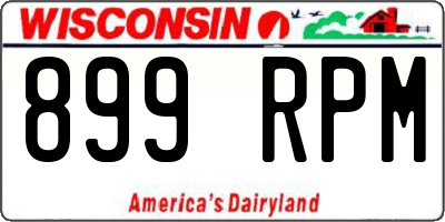 WI license plate 899RPM
