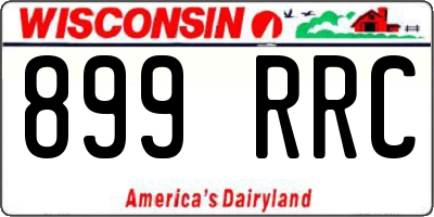 WI license plate 899RRC