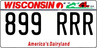 WI license plate 899RRR
