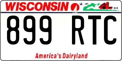 WI license plate 899RTC