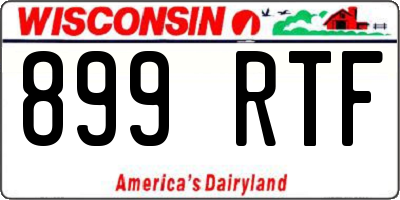 WI license plate 899RTF