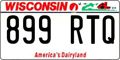 WI license plate 899RTQ