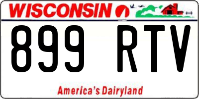WI license plate 899RTV