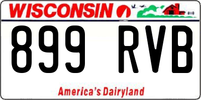 WI license plate 899RVB
