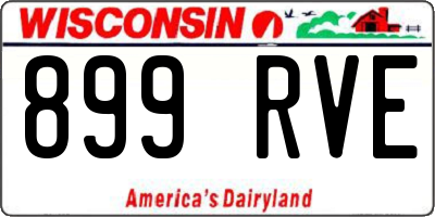 WI license plate 899RVE