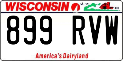 WI license plate 899RVW