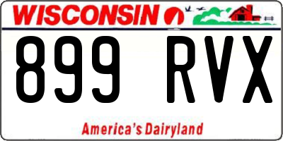 WI license plate 899RVX