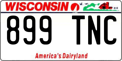 WI license plate 899TNC