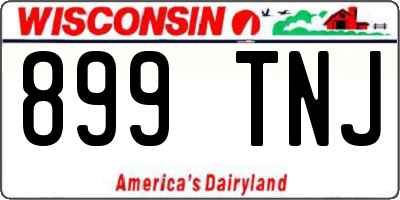 WI license plate 899TNJ