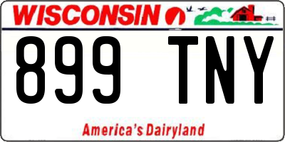 WI license plate 899TNY