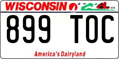 WI license plate 899TOC